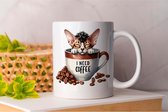 Mok Espresso Extremist - Cats - Gift - Cadeau - CatLovers - Meow - KittyLove - Katten - Kattenliefhebbers - Katjesliefde - Prrrfect - Caffee