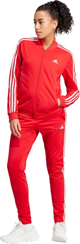 adidas Sportswear Essentials 3-Stripes Trainingspak - Dames - Rood- 2XL