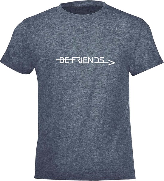 Be Friends T-Shirt - Be Friends - Heren - Denim - Maat M