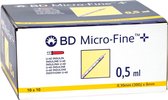 BD Micro-Fine 'Veterinaire' insulinespuiten - U40 - 0.5ml, 30G, 0.30mm x 8mm - per 100 stuks