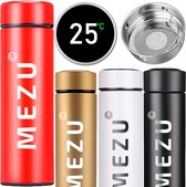 MEZU Slimme Thermosfles - Rood - LCD Tempratuur Display - 0,5L - Koud en Warm - 24 uur isolatie - Dubbelwandige Thermosfles - Drinkfles - Koffiebeker - Travel Mug - RVS - 5 Jaar weerstand