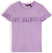 Meisjes t-shirt rib met ruffel - Kovan - Galaxy lilac