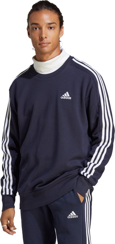 adidas Sportswear Essentials French Terry 3-Stripes Sweatshirt - Heren - Blauw- S