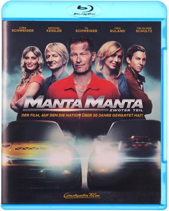 Blu-ray hoes van Manta Manta - Tweeter Teil met 5 acteurs en 2 auto's.