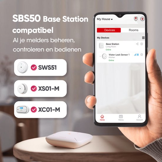 X-SENSE SBS50 Base Station compatibel met SWS51, XS01-M en XC01-M melders.