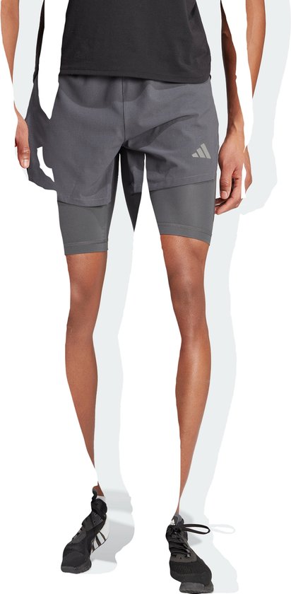 adidas Performance HEAT.RDY HIIT Elevated Training 2-in-1 Short - Heren - Grijs- 2XL