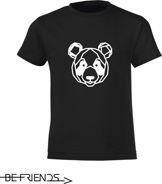 Be Friends T-Shirt - Panda - Kinderen - Zwart - Maat 6 jaar