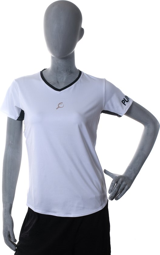 PUNTAZO Padel T-shirt Dames Sportshirt M wit Korte mouw