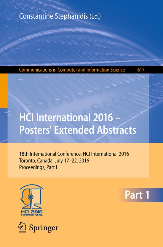 HCI International 2016 - Posters' Extended Abstracts - cover