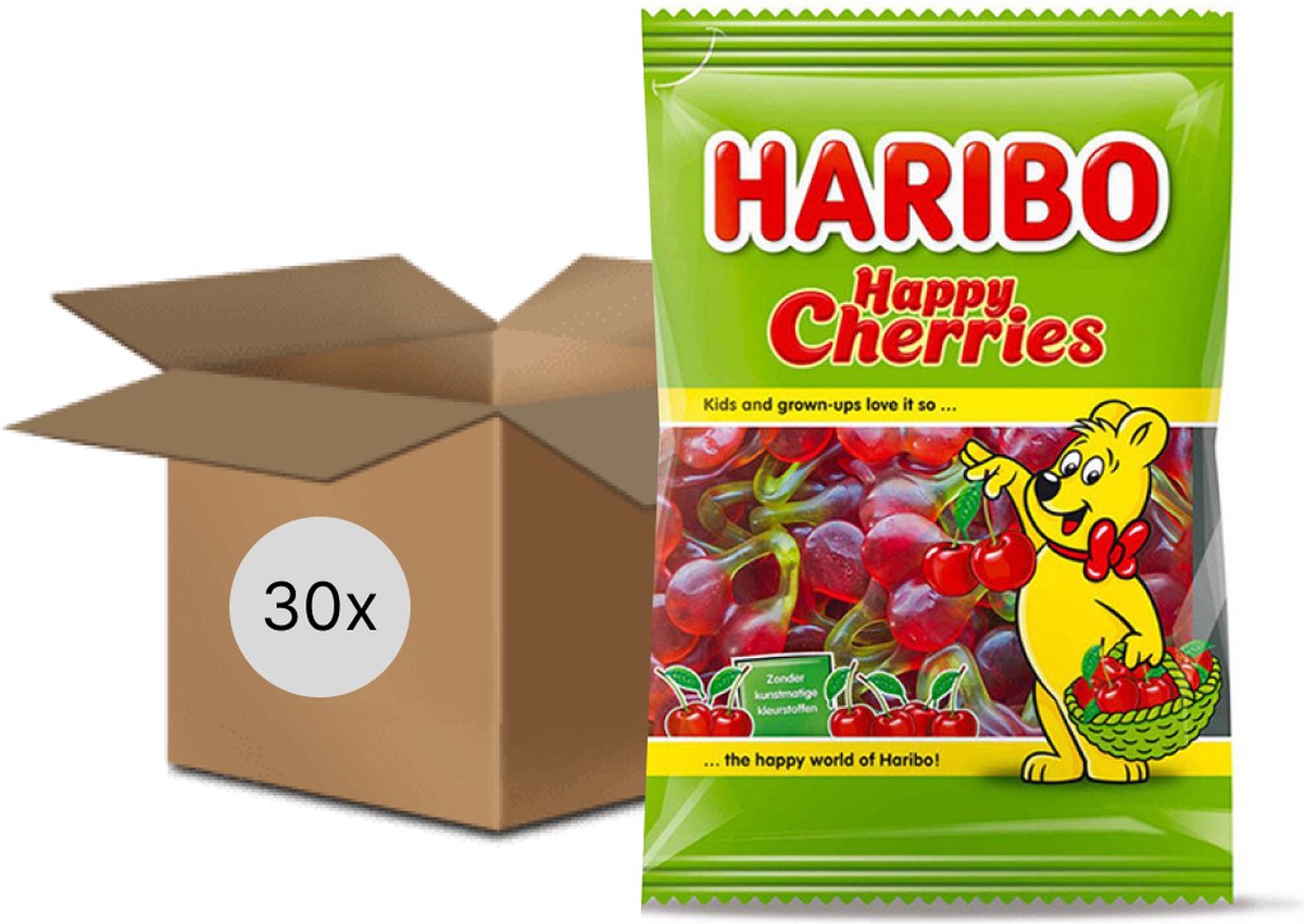 Haribo Happy Cherries - Halal - 30x100gram Voordeeldoos