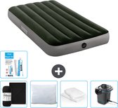 Bol.com Intex Luchtbed - 1-Persoons - 99 x 191 x 25 cm - Groen - Inclusief Hoeslaken - Kussen - Pomp - Reparatieset en Kussenbes... aanbieding