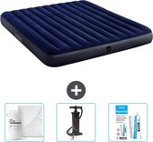 Bol.com Intex Luchtbed - 2-Persoons - 183 x 203 x 25 cm - Blauw - Inclusief Hoeslaken - Pomp en Reparatieset aanbieding