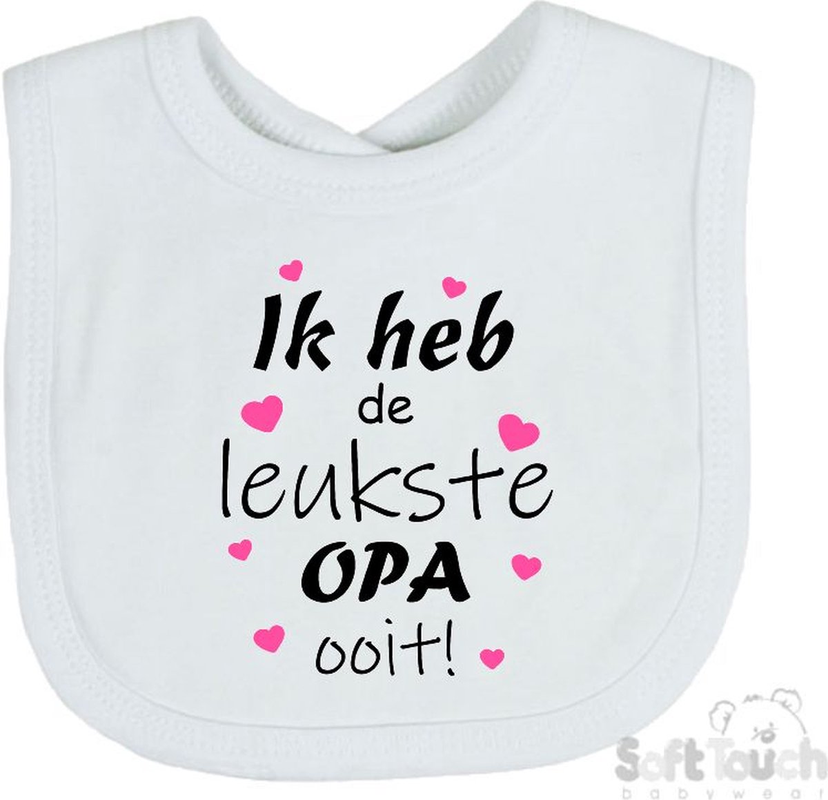 Goedkoopste Soft Touch Slabber Slabbetje Slab Ik heb de leukste OPA ooit! Vaderdag Unisex Katoen Wit/zwart/roze Maat 33x22 Cm