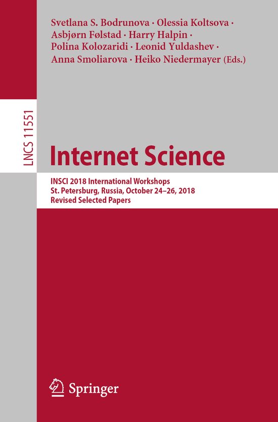 Lecture Notes in Computer Science11551- Internet Science - cover