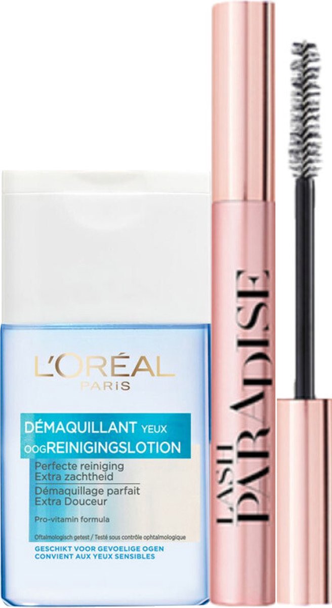 Goedkoopste L'Oréal Paris Reinigingslotion & Lash Paradise Mascara Pakket Pakket