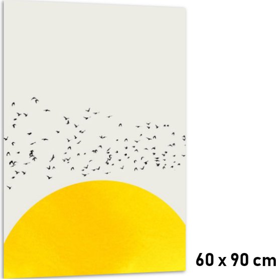 Allernieuwste.nl® Canvas Schilderij * 1000 Vogels A Thousand Birds * - Kunst aan je Muur - Modern - kleur - 60 x 90 cm