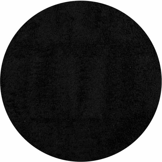 vidaXL - Vloerkleed - PAMPLONA - shaggy - hoogpolig - modern - Ø - 100 - cm - zwart