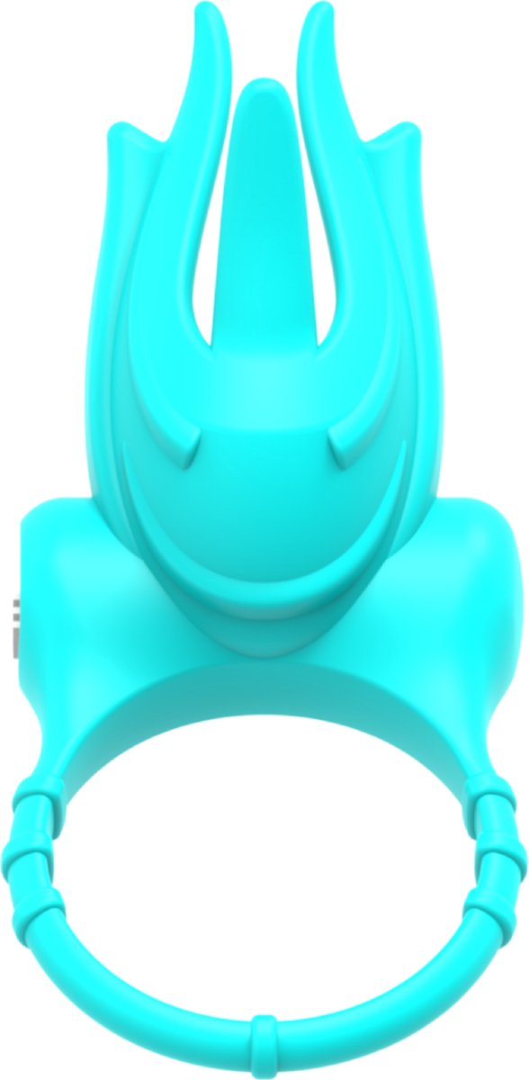 Goedkoopste Vibrerende cockring met rabbit - Turquoise