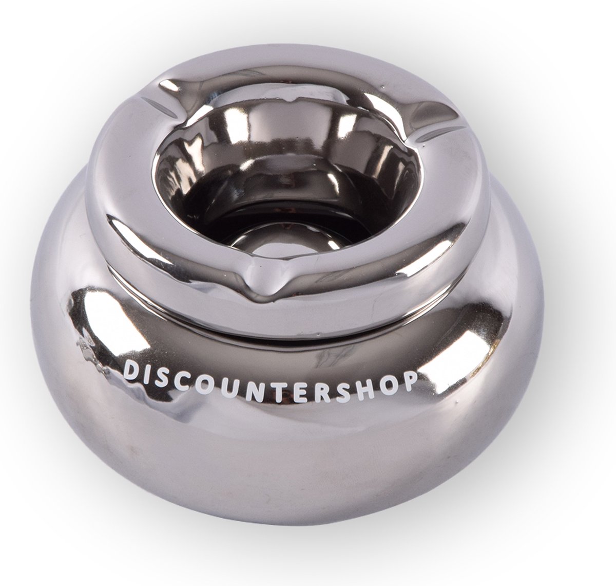 Goedkoopste Discountershop Dolomiet Stormasbak - Zilverkleurig - Diameter 11cm Hoogte 6cm – Ideaal als Paasdecoratie & Kerstdecoratie – Stijvolle Tafelaccessoires