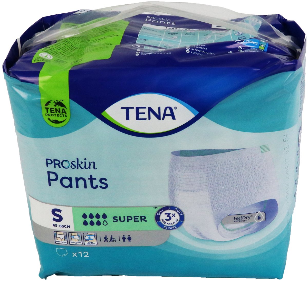TENA Proskin Pants Super - Small, 12 stuks . Voordeelbundel met 6 verpakkingen