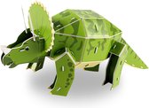 Ainy - 3D puzzel dinosaurus Triceratops: Miniatuur bouwpakket / educatief speelgoed knutselpakket - hobby puzzels en creatief dino modelbouw voor kinderen | 30 stukjes - 35x13x14cm