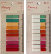 Index tabs - 400 stuks - inclusief liniaal - 20 kleuren - sticky notes