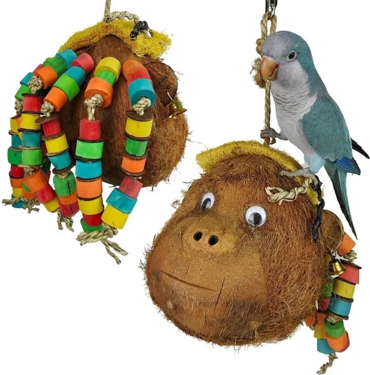 Home en dier Papegaaien speelgoed Coconut Monkey MOM
