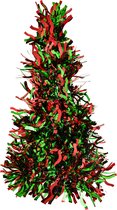 Clayre & Eef Kerstdecoratie Kerstboom Ø 12x25 cm Rood Kunststof