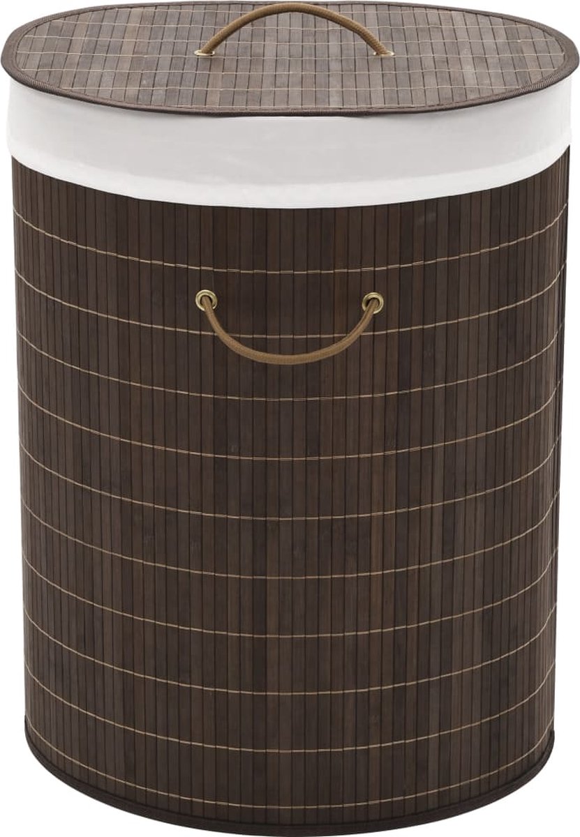 Goedkoopste vidaXL - Wasmand - ovaal - bamboe - donkerbruin
