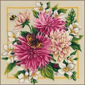 borduurpakket PN0207467 marjolein bastin, roze dahlia