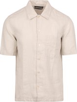 Marc O'Polo - Overhemd Short Sleeves Linnen Ecru - Heren - Maat L - Regular-fit
