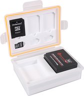Boîte de rangement pour batteries d'appareil photo et cartes mémoire - pour Canon LP-E10, Nikon EN-EL23 et Sony NP-FW50