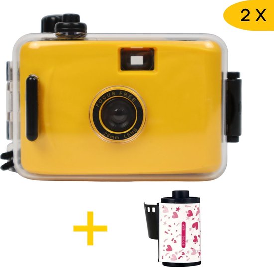 SolidGoods - Wergwerpcamera - Analoge Camera - Disposable Camera - Kindercamera - Filmrol - Vlogcamera -Geel