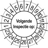 50 Keuringsstickers Volgende inspectie op Rond 35 mm