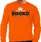 Bellatio Decorations Koningsdag sweater heren - extreme dorst op koningsdag - oranje - feestkleding M
