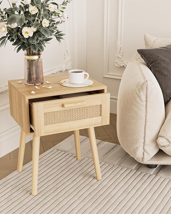 Nachtkastje Woonkamer Bank Massief Houten Bijzettafel B