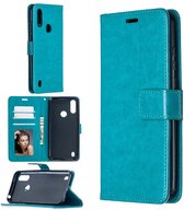 Bookcase Geschikt voor: Motorola Moto E6i - Turquoise - portemonnee hoesje