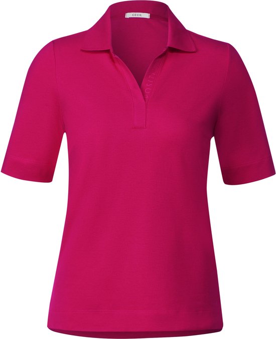 CECIL Piquee Polo Shirt Dames Poloshirt - pink sorbet - Maat M