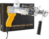 Pistolet à touffeter AK-DUO PRO - Pistolet à touffeter 2 en 1 (poils coupés et Loop ) - Pistolet à touffeter - Machine à touffeter - Jaune