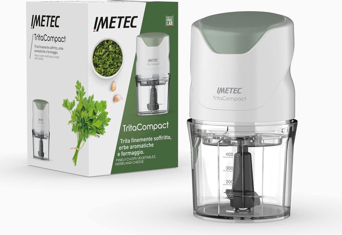 Imetec TritaCompact elektrische hakmolen 0,4 l 350 W Groen, Wit