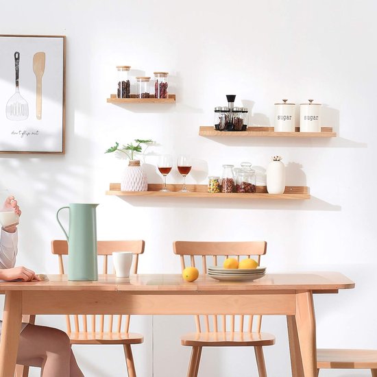 Massief eiken hout drijvende plank muur, creatieve U-vormige plank ...