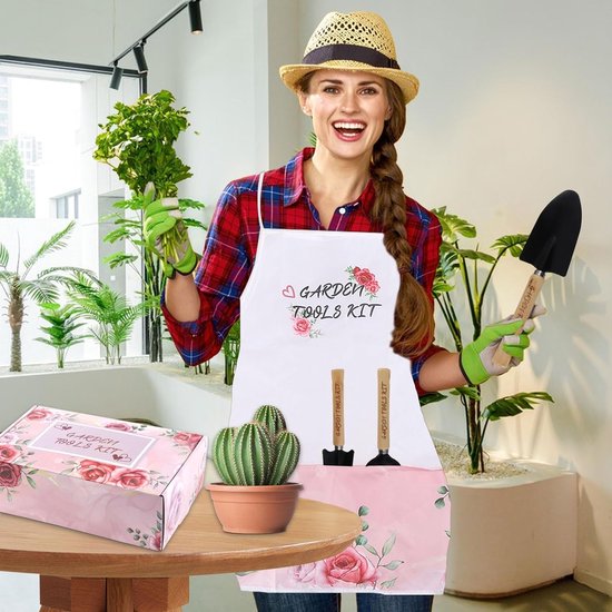Tuingereedschapsset, tuingereedschap, tuinschort, tuinschep, gereedschapsset, tuincadeaus voor vrouwen voor tuinliefhebbers, cadeau vrouwen verjaardag, tuinaccessoires voor buiten van Merkloos	 — afbeelding 5