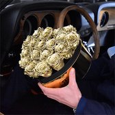 Luxe cadeau hart - Gouden longlife rozen - Rozen zonder verzorging of water - Romantische cadeaus voor haar - Een symbolisch cadeau liefde man - Romantisch cadeau voor een man
