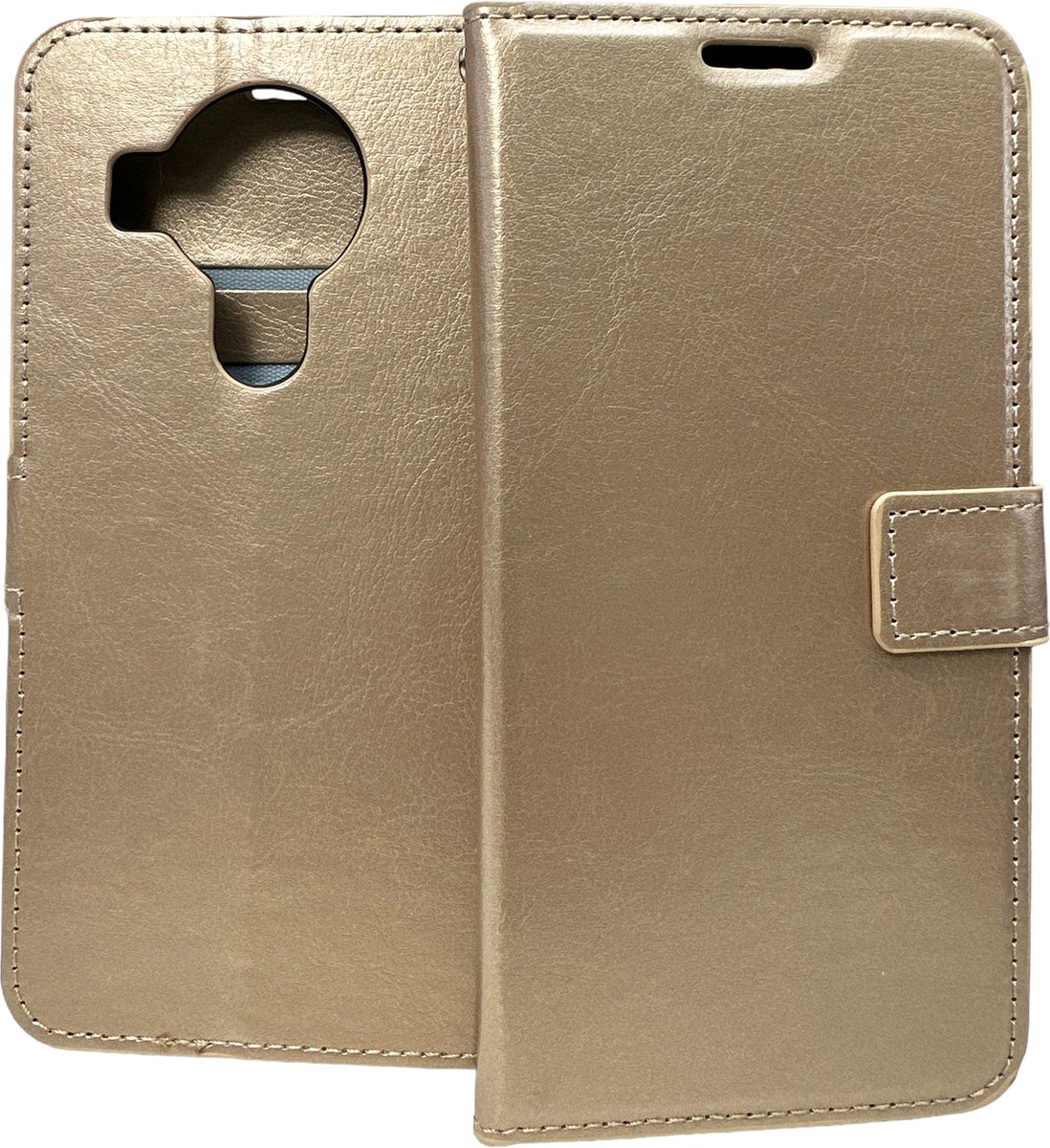 Bookcase Geschikt voor: Nokia 5.4 / 3.4 Goud - portemonnee hoesje - ZT Accessoires