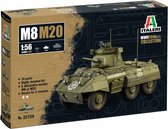 1:56 Italeri 25759 M8/M20 Militair Voertuig - WWII Plastic Modelbouwpakket