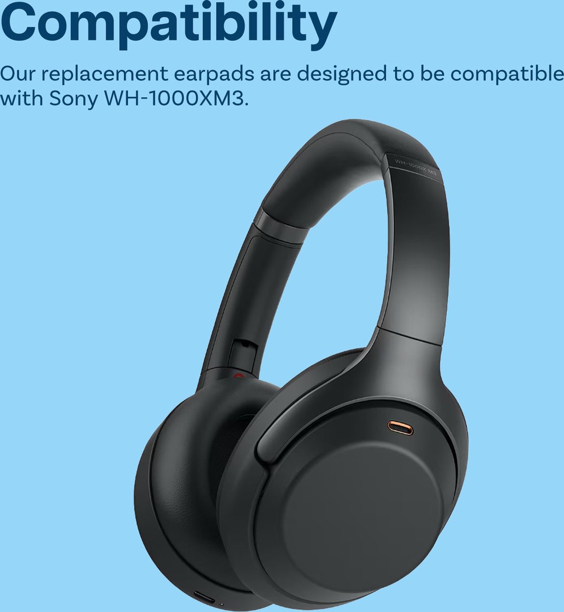 MMOBIEL Oorkussens voor Sony WH-1000XM3 Noise Cancelling Hoofdtelefoon - Memory Foam en Protein PU Koptelefoon Oorkussens - Noise Isolation Hoofdtelefoon Earpads – Zwart — afbeelding 4