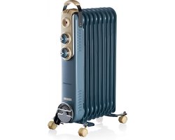 Ariete 0838/15 Vintage Olieradiator - 2000 Watt - tot 24m2 - 3 standen - 360° wieltjes - licht blauw