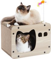 Krabplank voor katten, krabpad, lounge, golfkarton, kattenboom, huis met hol, grote krabpaal, ligbank, bed, kattenkrabmat voor indoor katten als meubelbescherming