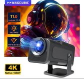 MagCubic HY320 - 2024 Model Ultieme Draagbare WiFi 6 Mini Beamer 4K/390 ANSI Projector Streamen -1080p Native - BT 5.0 - Android 11 - Home Cinema