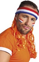 Fameilleur- Hoofdband met oranje haar-EK-Nederland-Europees kampioenschap 2024- hoofd band- feestartikelen- feest artikelen- Nederland met oranje haar- Holland- thema- koningsdag-konings dag- versiering- versier- oranje- verkleden-verkleedhoed- hoed